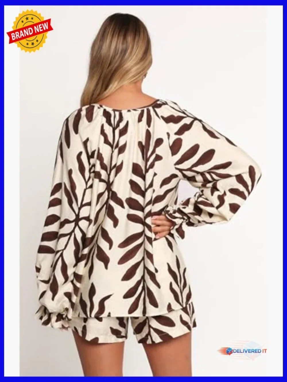 Puff-Shoulder Maxi Dress Long Sleeve Floral - Picture 3 of 4